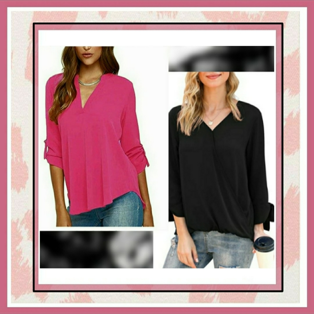 ☆ Set of 2 Chiffon Tunics • Size: S